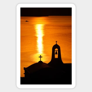 Sunset in Tinos island Sticker